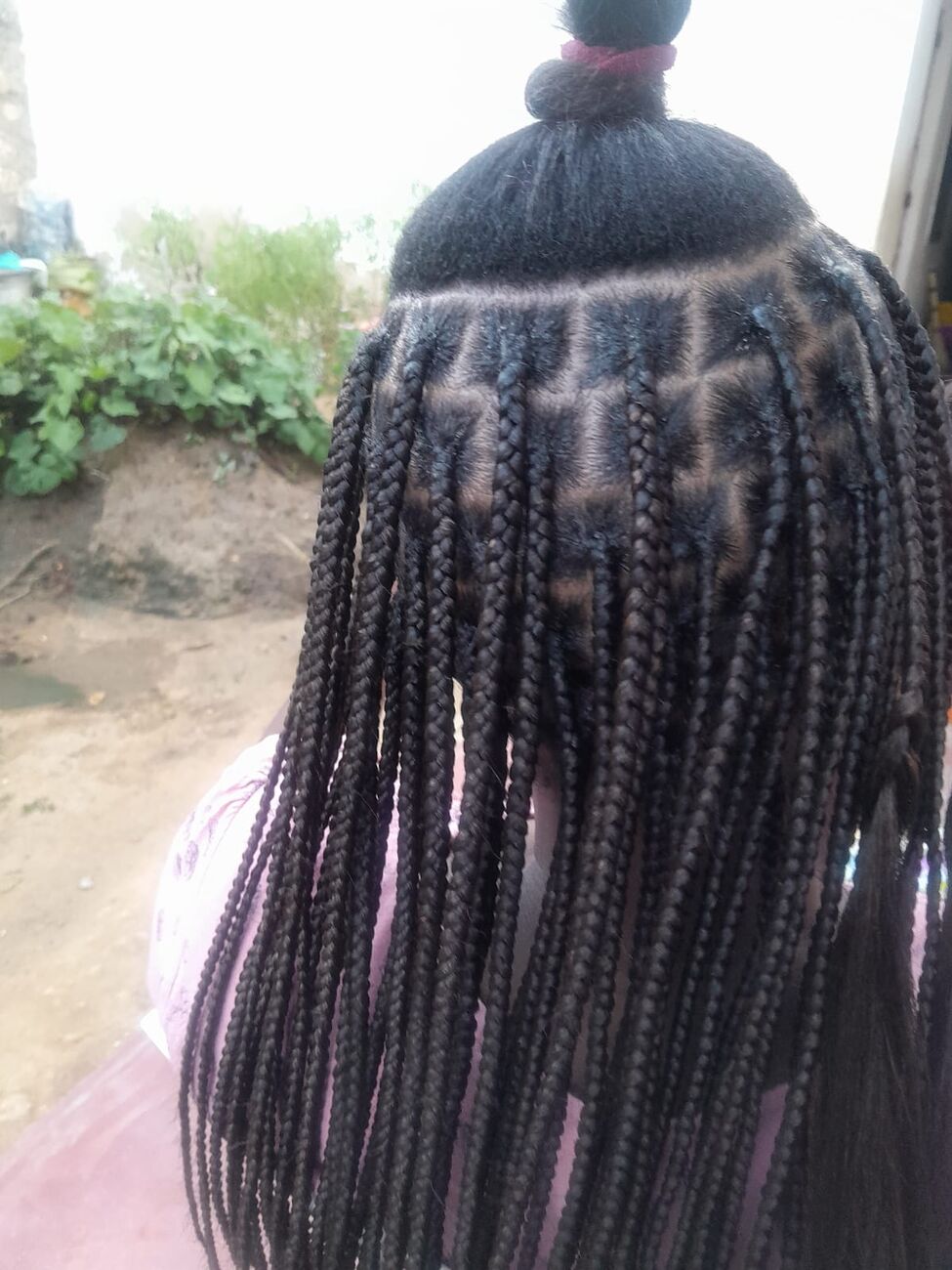 Knotless braids with triangle parts