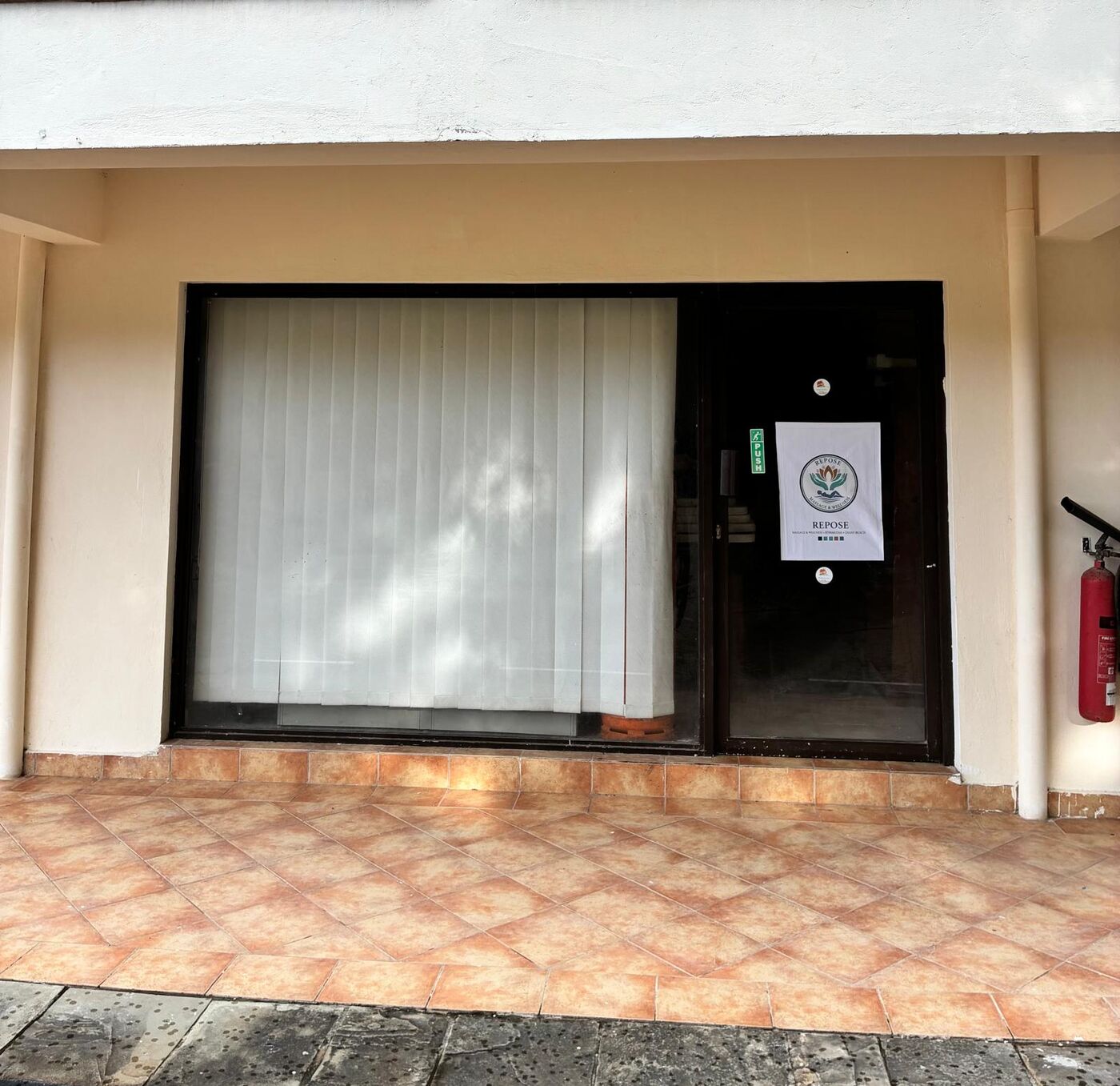The Repose Massage & Wellness studio entrance in Diani